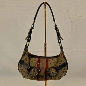 Vintage Madison & Max Horsebit Shoulder Bag – Monogram & Woven Accent